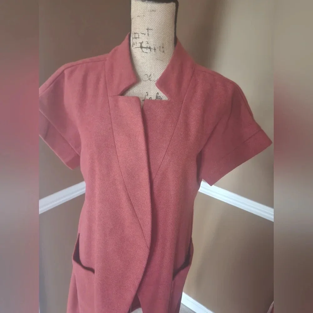 NWT‎ Petite Medium Copper Red Tie Pea Coat With Pockets by Worthington